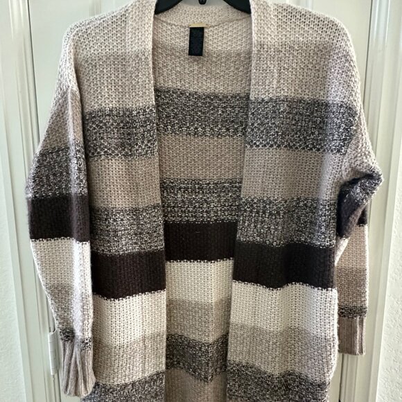 Magaschoni Womens S/P 100% Cashmere Striped Cardigan Sweater - Picture 6 of 7